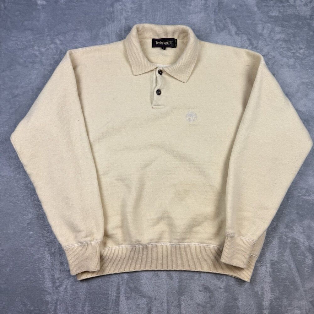 Vintage Timberland Weathergear Wool Blend Polo Sweater Made in Italy Men’s L
